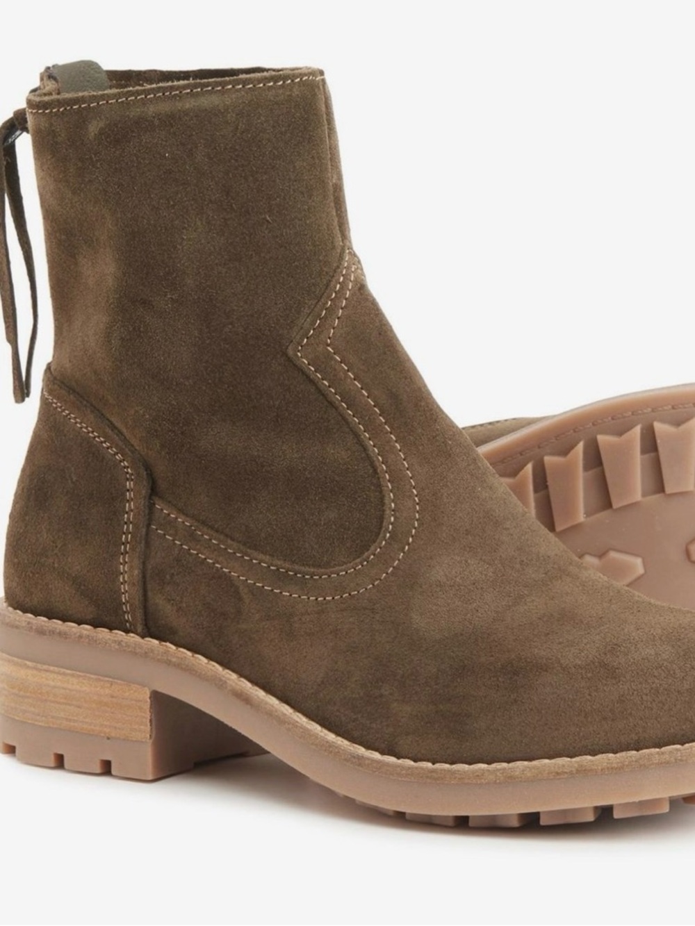 ANTONIO MELANI Olive Brown Suede Ankle Bootie